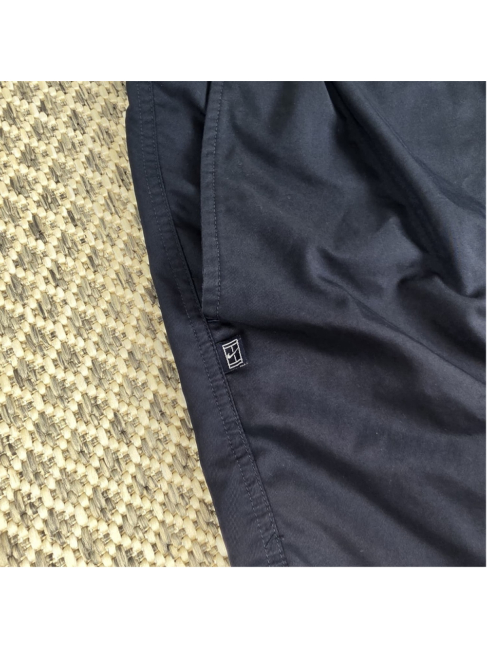Nike Tennis Navy Athletic Shorts Mens Medium Swoosh Zip Pocket Vintage - Picture 4 of 9